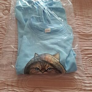 Blue Cat Graphic Sweatshirt